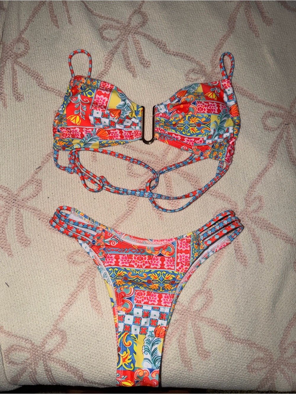 Zaful size S Colorful Patterned Two-Piece Bikini